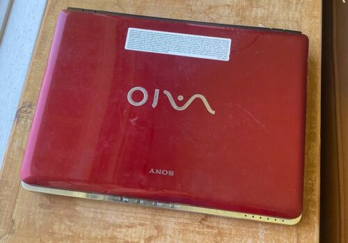 SONY VAIO PCG-5L2L NOTEBOOK WINDOWS VISTA HOME PREMIUM NO CHARGER RED UNTESTED