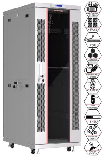 Server Rack 37U Enclosed 35-Inch Deep Cabinet Locking Networking Data Enclosure