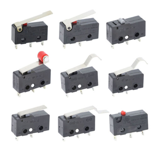 10 PCS Micro Switch 2/3Pin NO/NC Mini Limit Switch 5A 250VAC Roller Arc lever