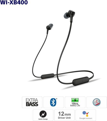 Sony WI-XB400 Wireless In-Ear Extra Bass Headphones With Mic for Phone Call