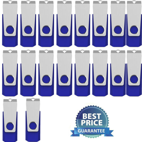 Blue USB 2.0 16GB 20 PACK Metal Anti-skid Style Flash Drive Memory Data Storage