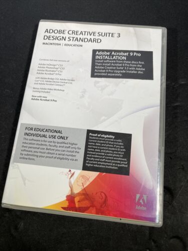 Adobe Creative Suite 3 Design Standard DVD (CS3 3 Disc) Macintosh Education