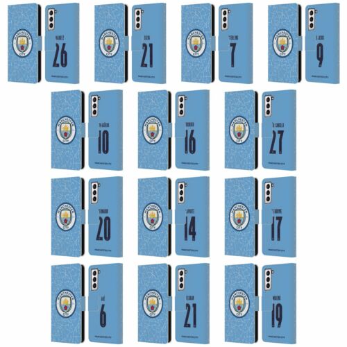 MAN CITY FC 2020/21 PLAYERS HOME KIT GROUP 1 LEATHER BOOK CASE SAMSUNG PHONE 4