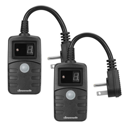 DEWENWILS Outdoor Light Sensor Timer Outlet Weatherproof Timer Switch 2 Pack