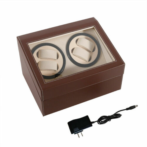 4+6 Automatic Rotation Watch Winder Display Case Wooden Storage Box