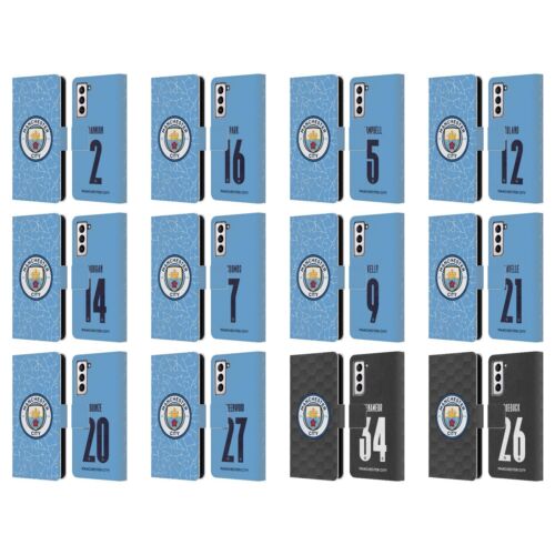 MAN CITY FC 2020/21 WOMEN’S HOME KIT GROUP 2 LEATHER BOOK CASE SAMSUNG PHONE 4