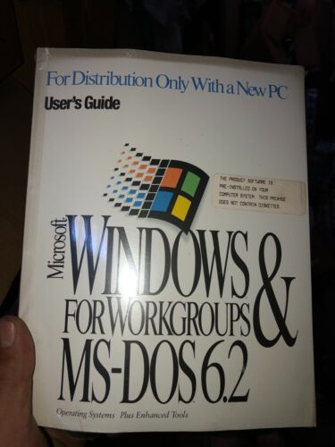 SEALED Microsoft Windows 3.11 Workgroups & MS-DOS 6.2 PC User’s Guide COA RARE