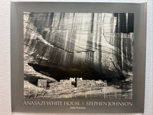 Vintage 1993 Adobe Photoshop Anasazi White House Instructional Poster 28”x22.75”