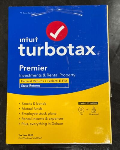 2020 NEW SEALED – Intuit Turbotax PREMIER Federal Returns / E-File + State