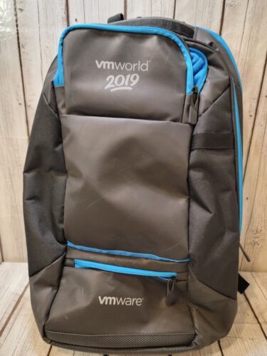 VMworld 2019 Padded Laptop Backpack With USB Charging Port Black/Blue