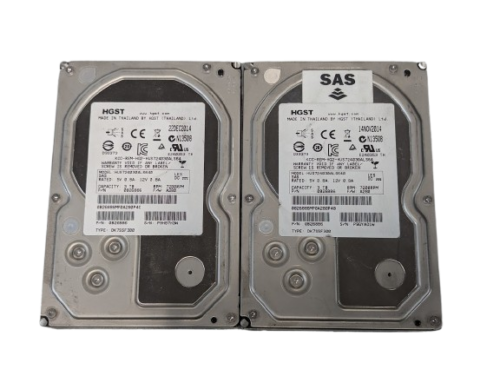 LOT OF 2 HGST 3TB 0B26886 3.5″ SAS 6Gb/s Server Hard Disk Drive HUS724030ALS640