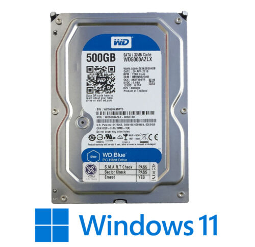 Internal HDD SATA 3.5″ 500GB Hard Drive with Windows 11 Pro Installed