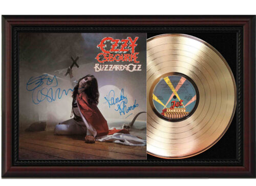 Ozzy Blizzard Of Ozz Framed Cherry wood Reproduction Signature LP Record Display