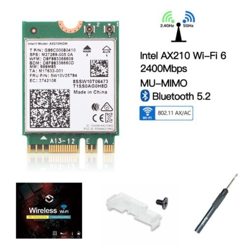 Wi-Fi 6E Intel AX210 AX210NGW 802.11AX AC Wi-Fi 6 AX200 M.2 Wifi Bluetooth Card