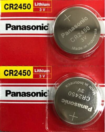 2 X PANASONIC CR2450 3V BATTERIES ECR2450 CR 2450 EXP 2027 ORIGINAL PACKAGING