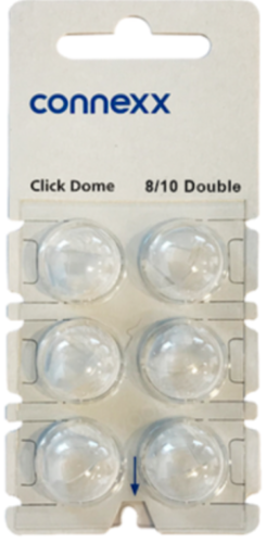 Siemens Click Dome 8/10 mm Double For RIC Hearing Aids – 6 Domes Each