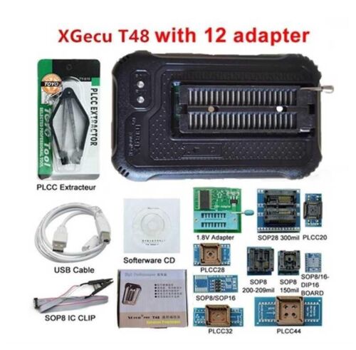 XGECU Programmer T48 TL866-3G TLL866LL V12.25 SPI/Nor/NAND Flash +12 adapters