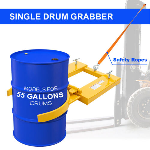 Drum Grabber for 55 Gal Drums up to 22.4″ Diameter 1500 Lb Capacity Fork Mounted