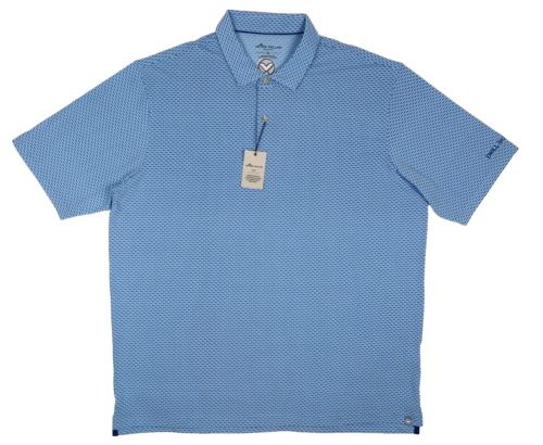 NEW! Peter Millar Dell Technologies Seaside Polo Blue Fish Sz XL $98.00