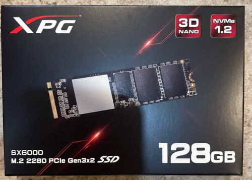 ADATA XPG SX6000 128GB M.2 2280 PCIe Gen3x2 SSD NVMe 1.2 ASX6000NP-128GT-C NEW