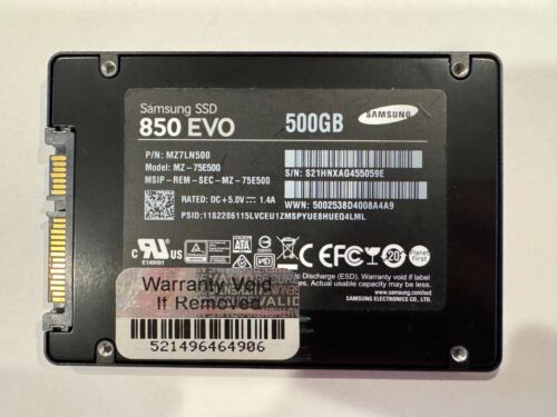 Samsung 850 EVO 500GB SSD 2.5″ Internal SSD MZ-75E500