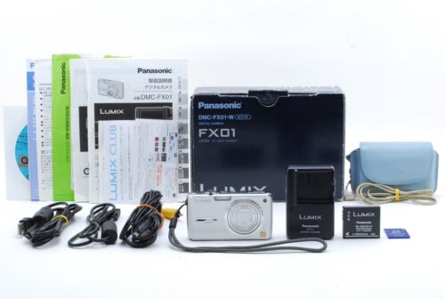 [N MINT in BOX]Panasonic LUMIX DMC-FX01 white Compact Digital Camera From Japan