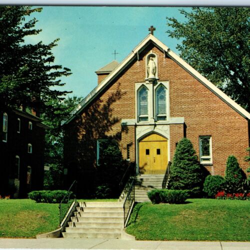 c1960s Cumberland, WI St. Mary’s Catholic Church Roadside Service Sign PC A316