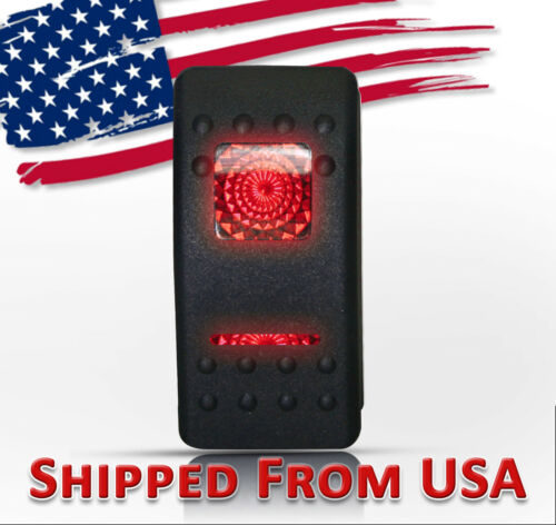 Rocker Switch 2-LED Red Illuminated Double Pole 20A 12V 5-Pin