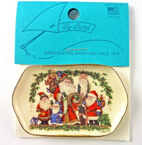 Dollhouse Miniature Artisan Made Christmas Santa Holiday Platter CDD679