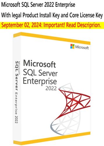 Microsoft SQL Server 2022 Enterprise with 48 Core License, unlimited User CALs