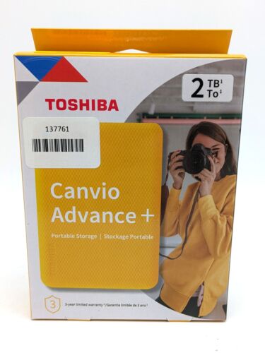 Toshiba Canvio Advance Plus 2TB External Hard Drive – Yellow (HDTCA20XYCAB)