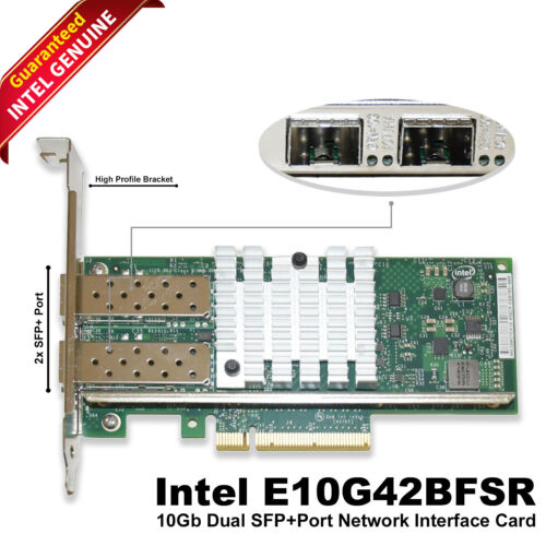 Intel X520-SR2 E10G42BFSR 10Gbps Dual Port PCIe 10GBase-SR Server Adapter