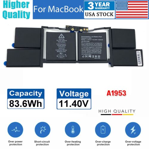 A1953 Battery For Apple MacBook Pro 15″ Inch Mid 2018 2019 EMC 3215 3359 A1990