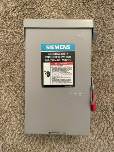 Siemens LNF222RAU Non-Fusible Outdoor Safety Switch, 2-Pole, 60 Amp, Free Ship!