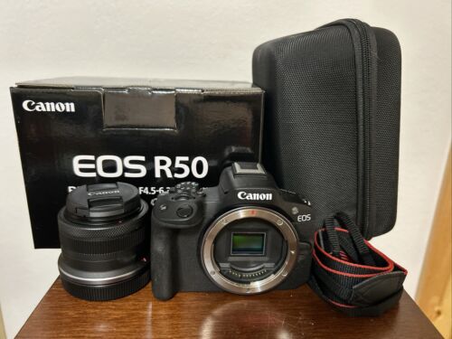 Canon EOS R50 Mirrorless Vlogging Camera (Black) w/RF-S18-45mm F4.5-6.3 is STM