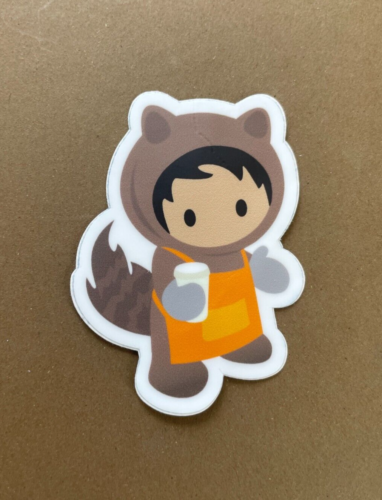 Salesforce Sticker – Astro Barista with Coffee