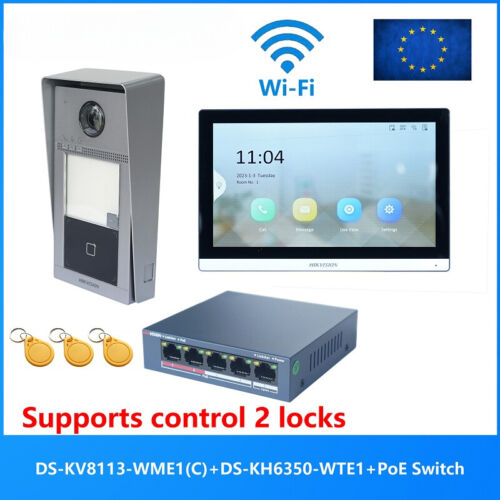 Multi-language POE Video Intercom KIT,include DS-KV8113-WME1(C) & DS-KH6350-WTE1