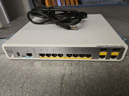 CISCO Catalyst 3560-CG Series PoE WS-C3560CG-8PC-S w/ Power Cord & Set of ears