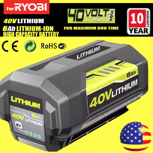 40V 6.0Ah Max Battery For Ryobi 40 Volt Lithium-ion OP4050 OP40602 High Capacity