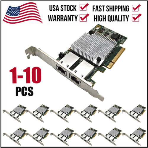 For Intel X540-T2 X540-AT2 10G PCI-E Dual RJ45 Port Ethernet Network Adapter Lot