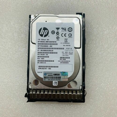 HP 1TB 6G SAS 7.2K SFF SC MDL G8 HDD 652749-B21 653954-001 2.5 drive W/ Caddy