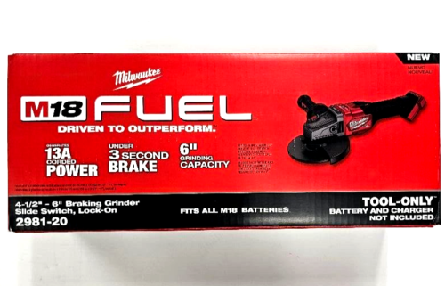 NEW In BOX Milwaukee M18 FUEL 2981-20  Grinder Switch 4 1/2 / 6″ 18 Volt Braking