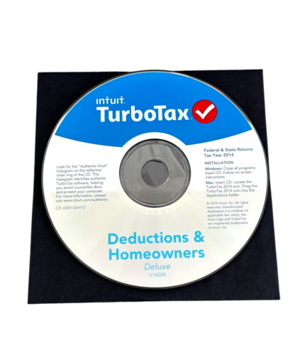 TurboTax Deluxe 2014 Deductions & Homeowners Federal & State Returns Windows&MAC