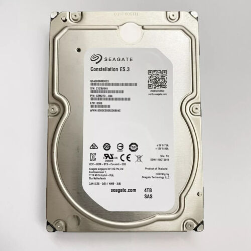 Seagate ST4000NM0023 4TB 7.2K 6G SAS 3.5″ Hard Drive NEW 1 YEAR WARRANTY