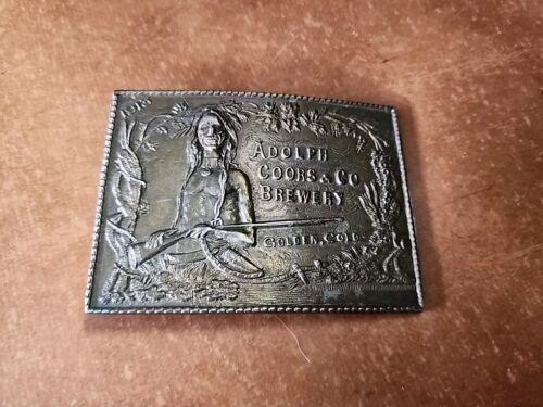 Vintage Coors Banquet Beer Adolph Coors Golden Colorado Belt Buckle By HPC