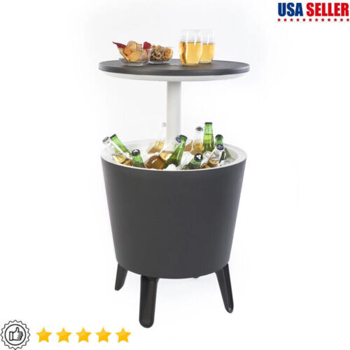 Cool Bar Side Table Drain Valve 7.5 Gallon Beer Outdoor Patio Furniture Modern