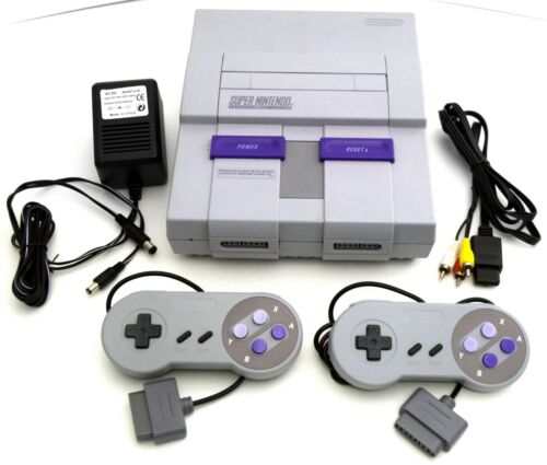 Super Nintendo Entertainment System Orig SNES Console SNS-001 Video Game Bundle