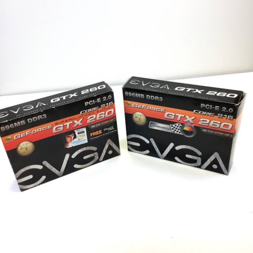 Qty 2 NEW Nvidia EVGA Geforce GTX 260 Core 216 896MB DDR3 PCI-E 2.0