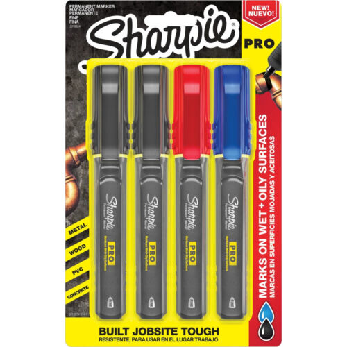 SHARPIE Pro Permanent Marker Assorted Colors 4 Count Marker