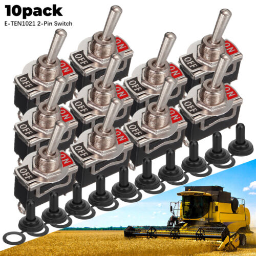 10X Waterproof Toggle SWITCH ON/OFF Heavy Duty 15A 250V SPST 2 Terminal Car Boat